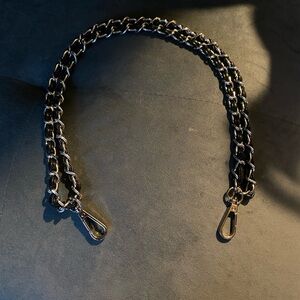 Black and Silver Chain Strap for Women's Bags